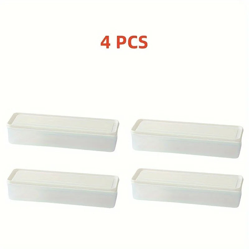 Lot de 4 Boîtes de Rangement pour Réfrigérateur – Conteneurs Alimentaires Rectangulaires Réutilisables pour Fruits, Légumes...