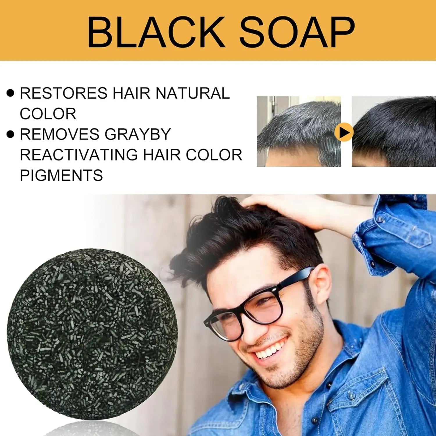 Shampoing Solide Pour Cheveux & Barbe Blancs