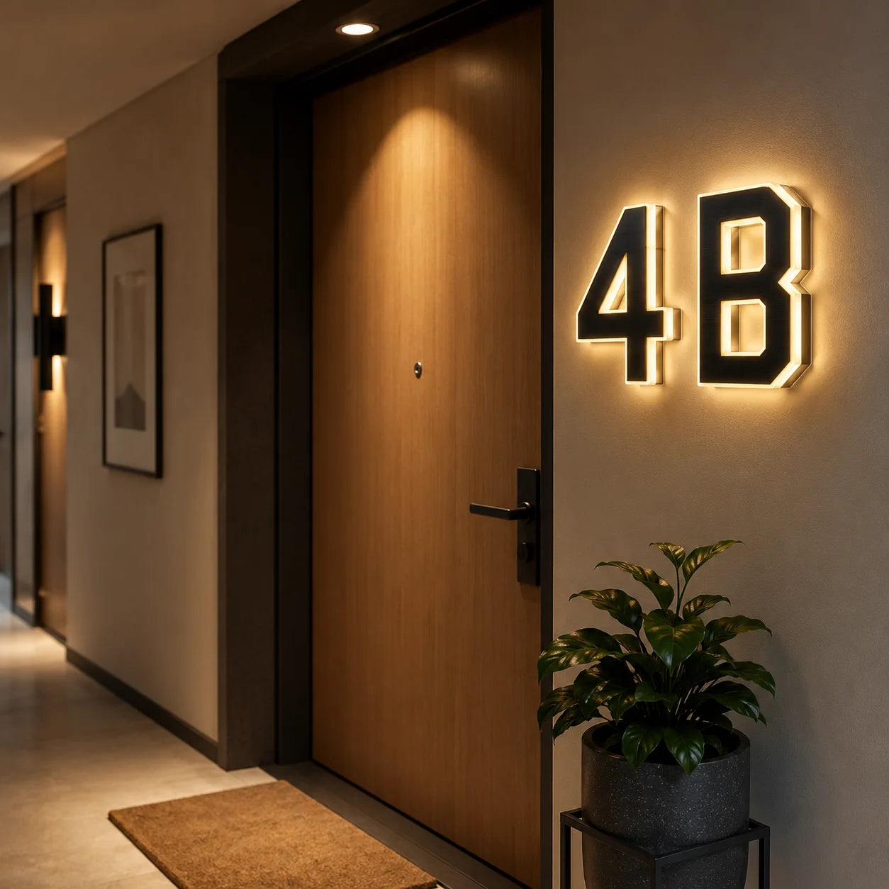 Plaque Numéro de Maison Solaire LED 12CM – Panneau d’Adresse Lumineux Étanche pour Extérieur