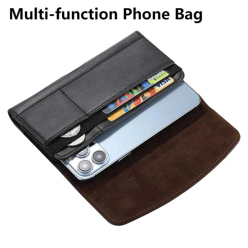 Pochette avec Clip de Ceinture en Cuir PU