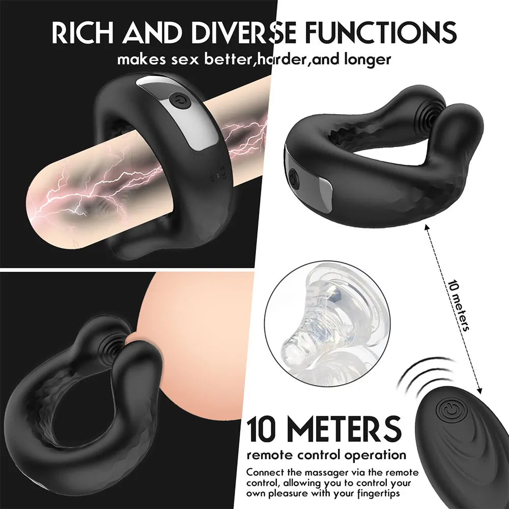 Anneau vibrant en silicone - Homme