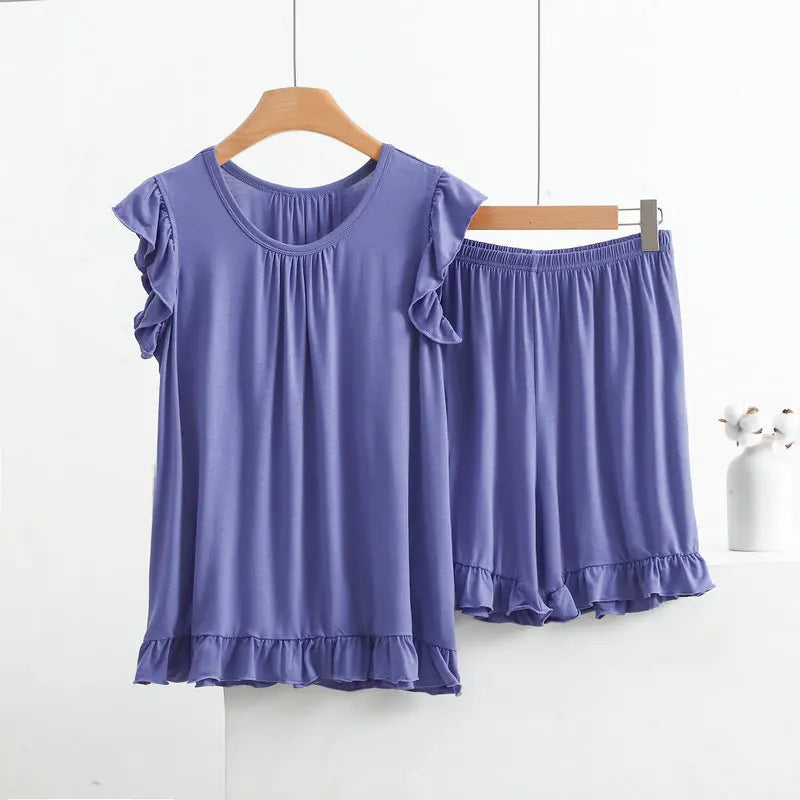 Pyjama en Modal à volants Femme - Printemps/ Été