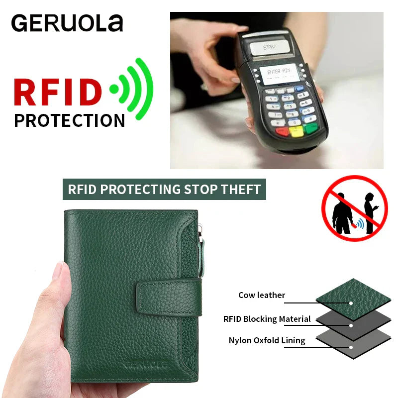 Portefeuille RFID en Cuir PU Grande Capacité