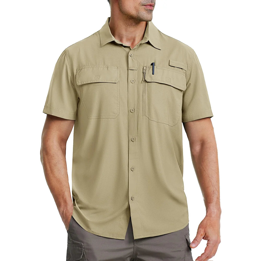 Chemise Cargo Homme Anti-UV à Séchage Rapide