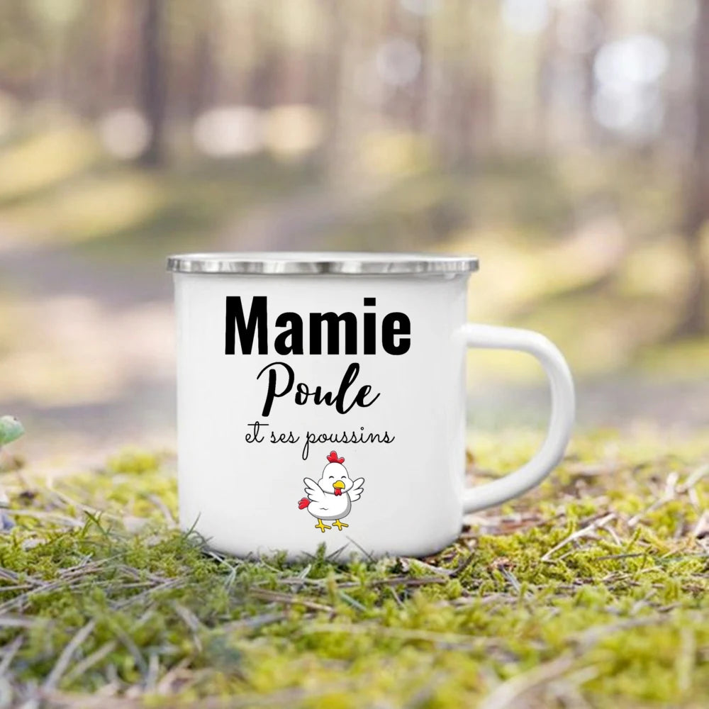 Tasse en Acier Émaillé Message Personnalisé - Idée Cadeau