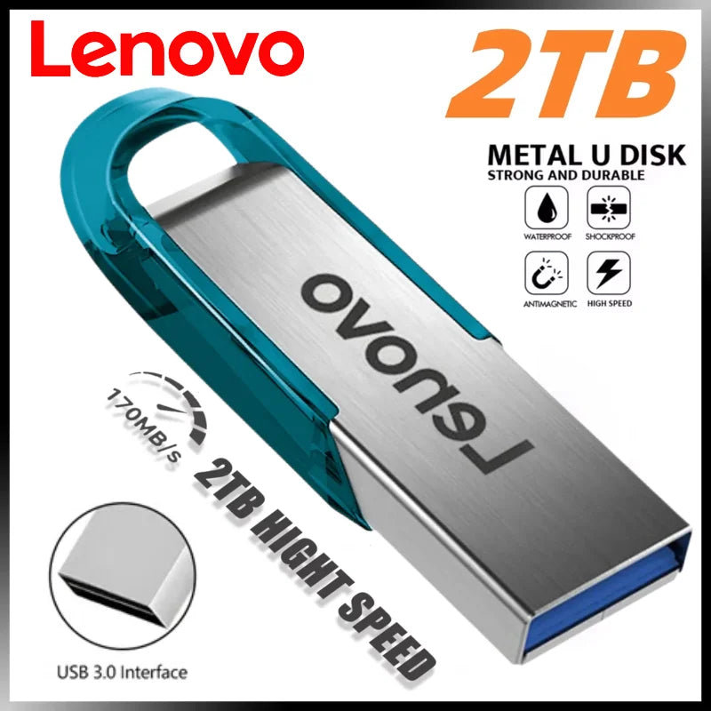 Lenovo Clé USB 3.0 Haute Vitesse 128GB à 2TB - Adaptateur Type-C OFFERT