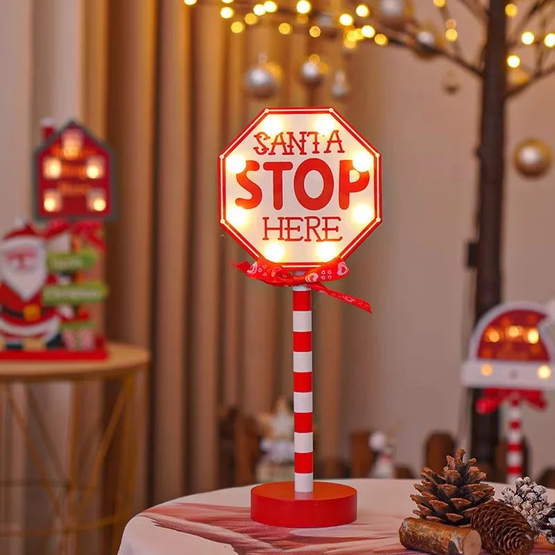 Panneau Rétro de Noël Lampe LED