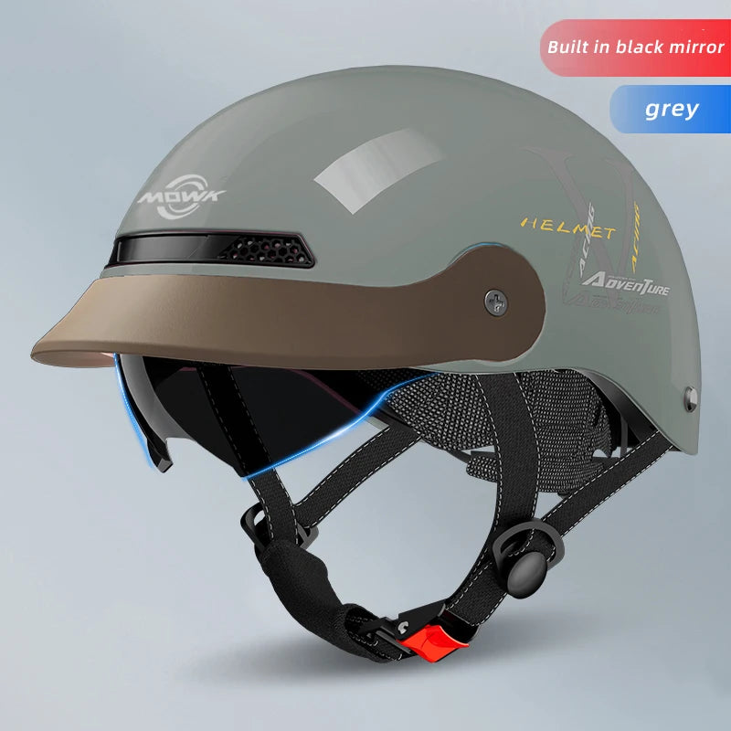 Casque Moto/Vélo avec Visière Vintage pour Femme – Respirant & Réfléchissant – Homme Femme