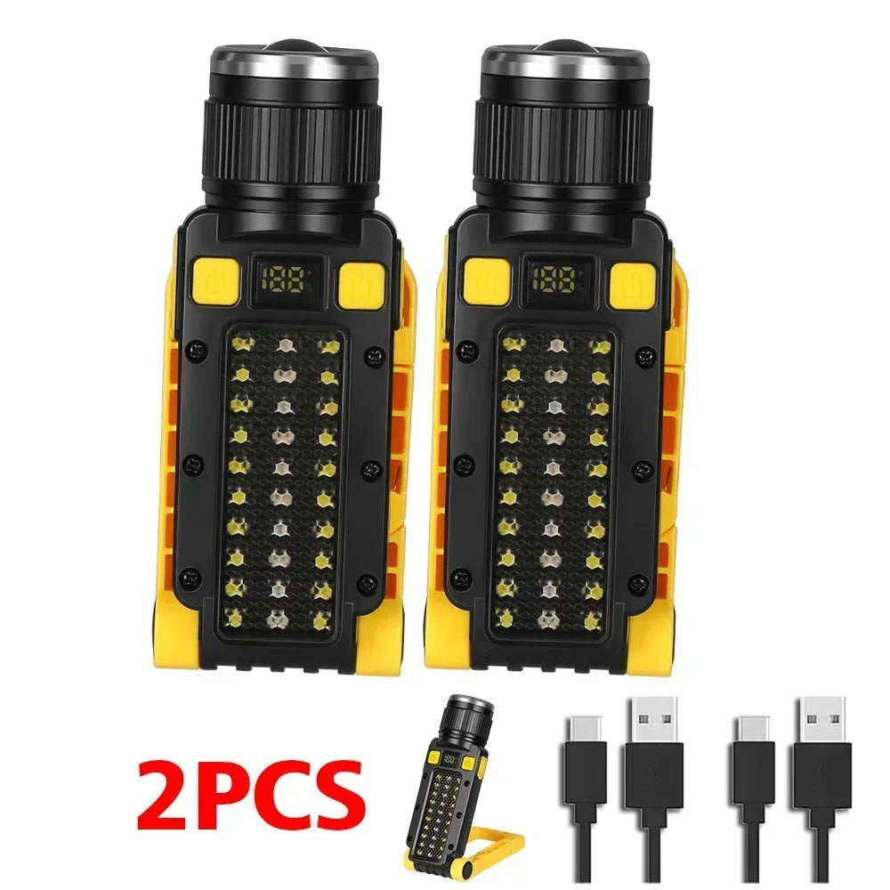 Mini Torche Multifonction Puissante COB USB – Powerbank Intégrée