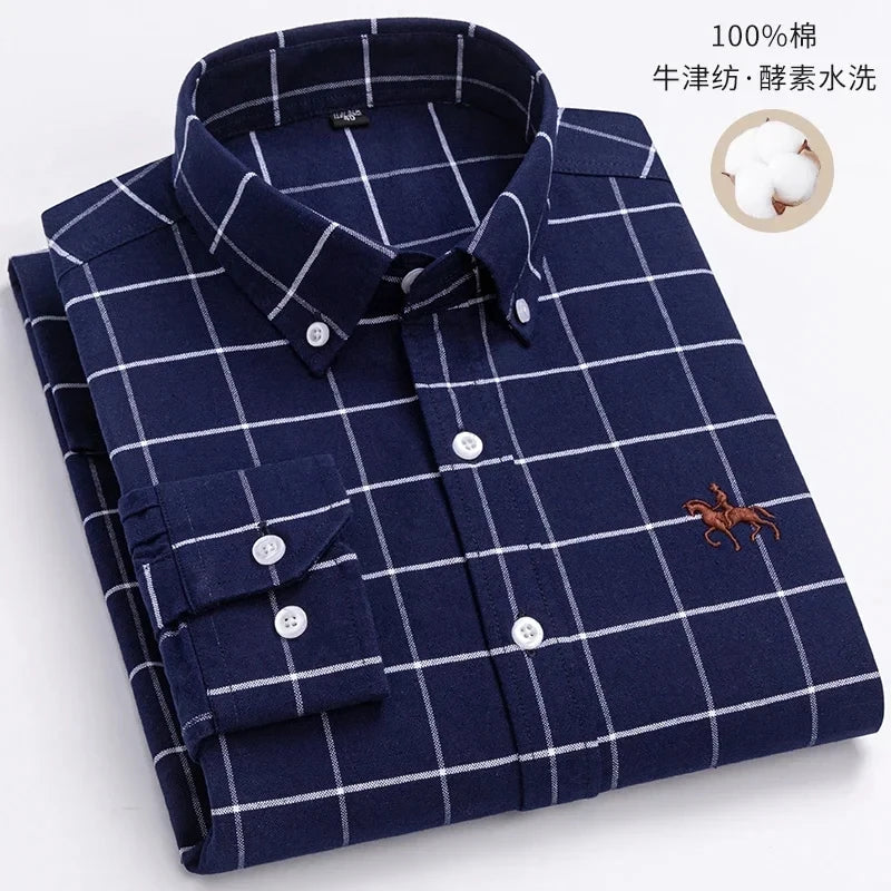 Chemise Homme Oxford Coton Rayé Classique