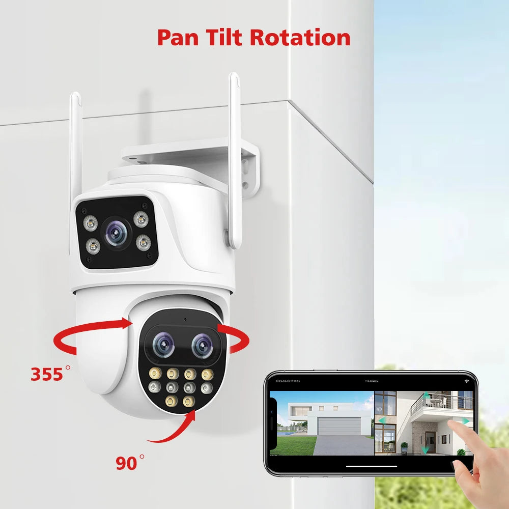 Caméra de suirveillance Extérieure Wifi Rotation 360 - HD 4MP + Carte SD 32Gb OFFERTE