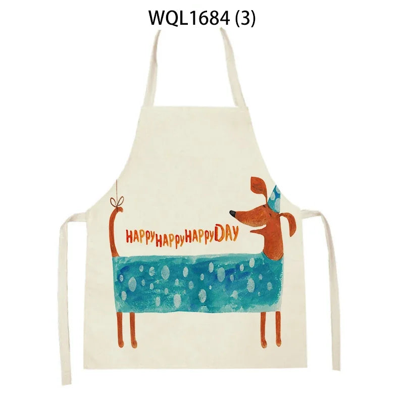 Tablier de Cuisine en Lin à Motif Chien Teckel