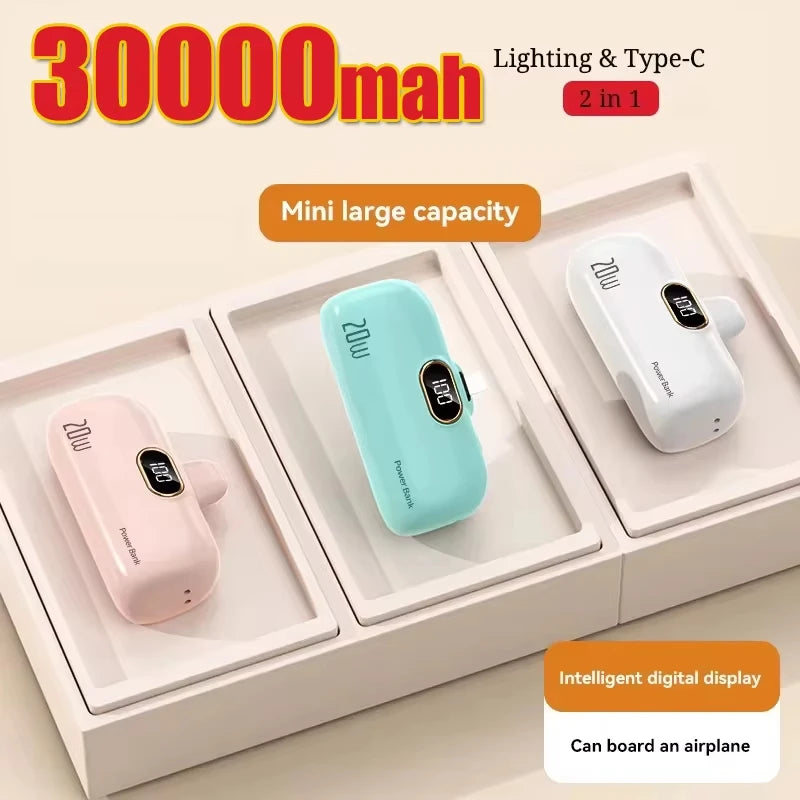 Batterie Externe Capsule 30000mAh Ultra-Rapide
