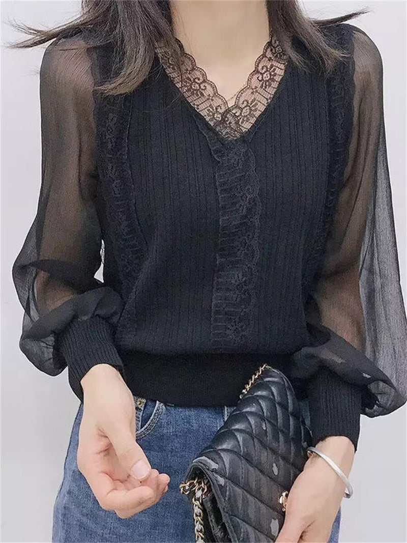 Top à dentelle et effet transparant