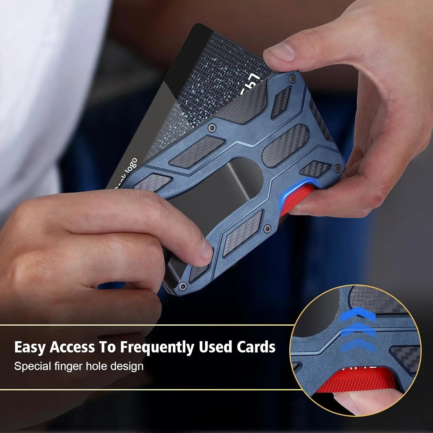 Porte-cartes ULTRA SLIM en aluminium léger - Anti-piratage