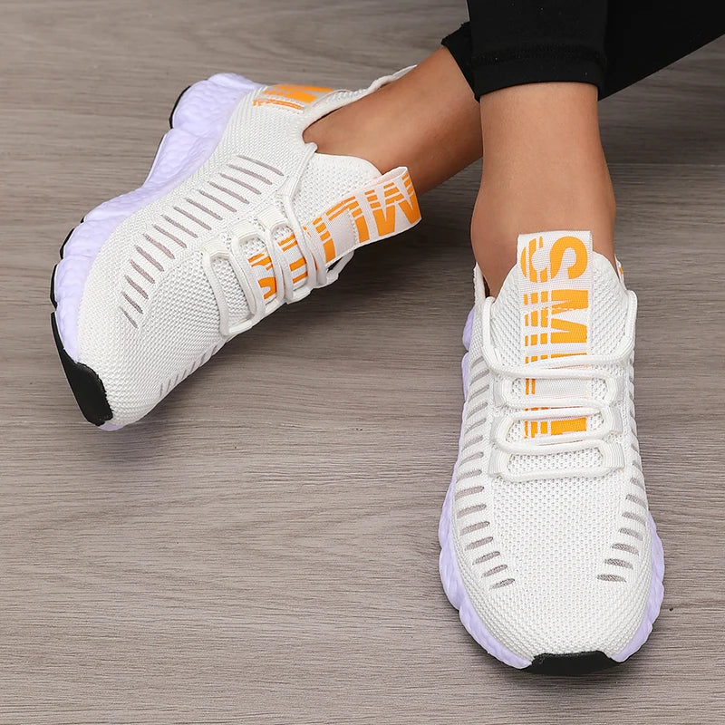 Chaussures de sport femme à plateforme respirantes — confort tendance pour marche et randonnée