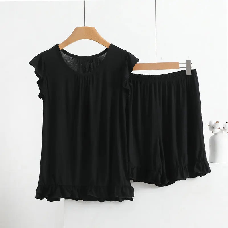 Pyjama en Modal à volants Femme - Printemps/ Été