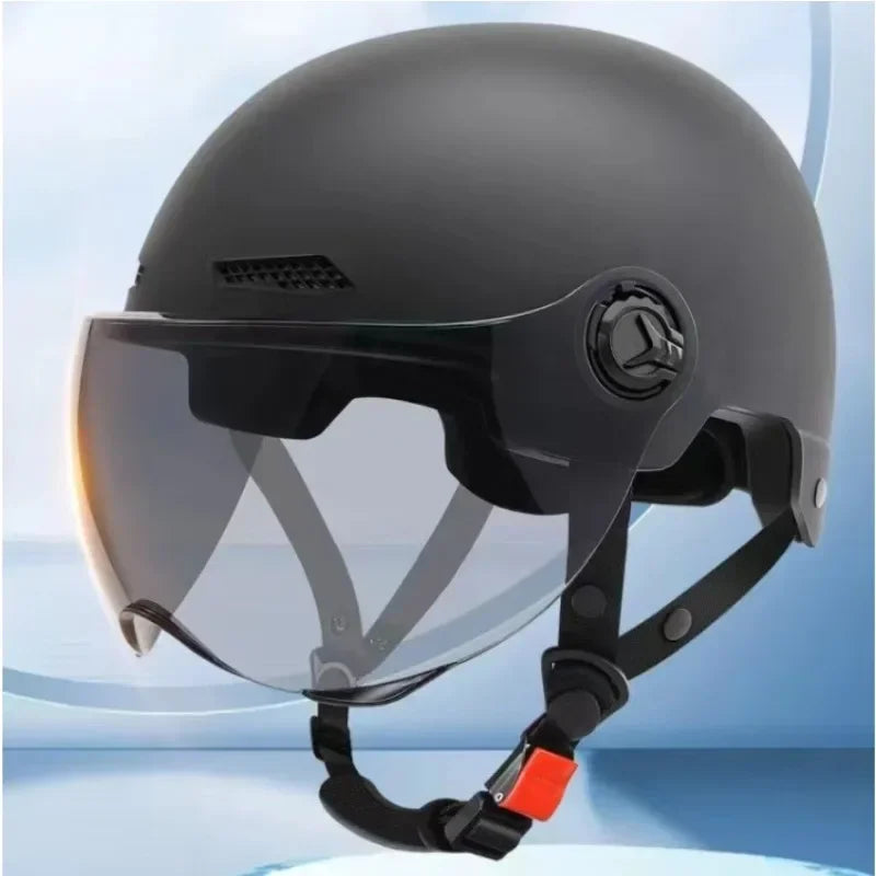 Casque Demi-Jet pour Vélo & Scooter – Visière Transparente Intégrée, Léger et Confortable – Mixte