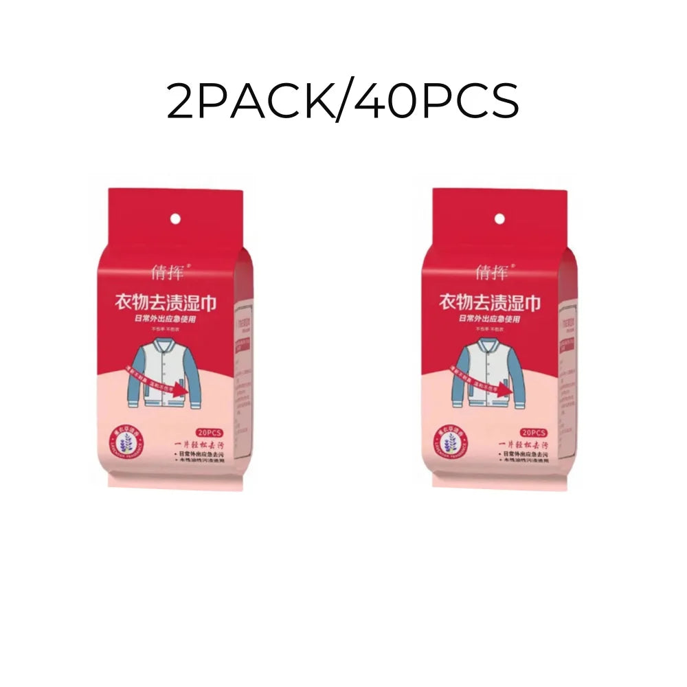 40x Lingettes Détachantes de Voyage