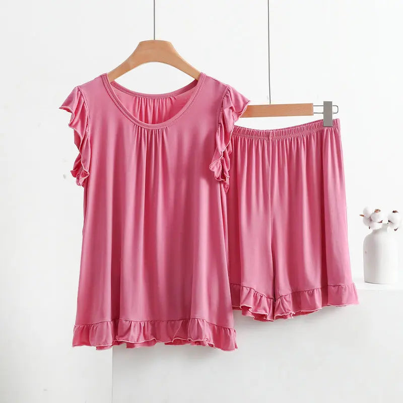 Pyjama en Modal à volants Femme - Printemps/ Été
