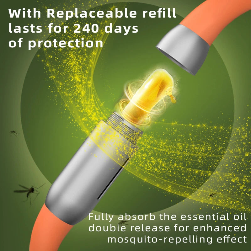 Bracelet Répulsif Anti-Moustiques Réutilisable - 240j de Protection