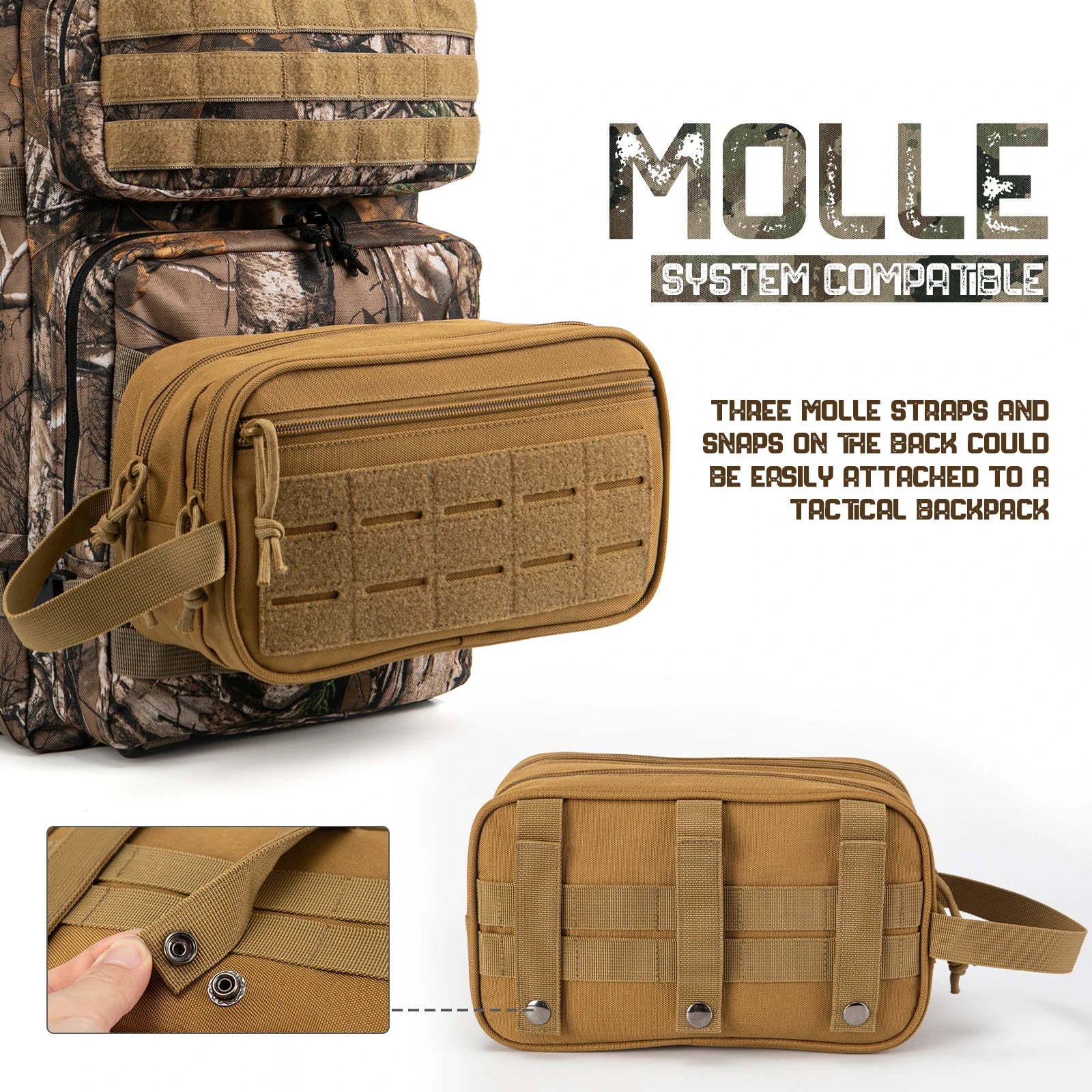 Trousse de toillette Militaire avec compartiment imperméable - Grande capacité