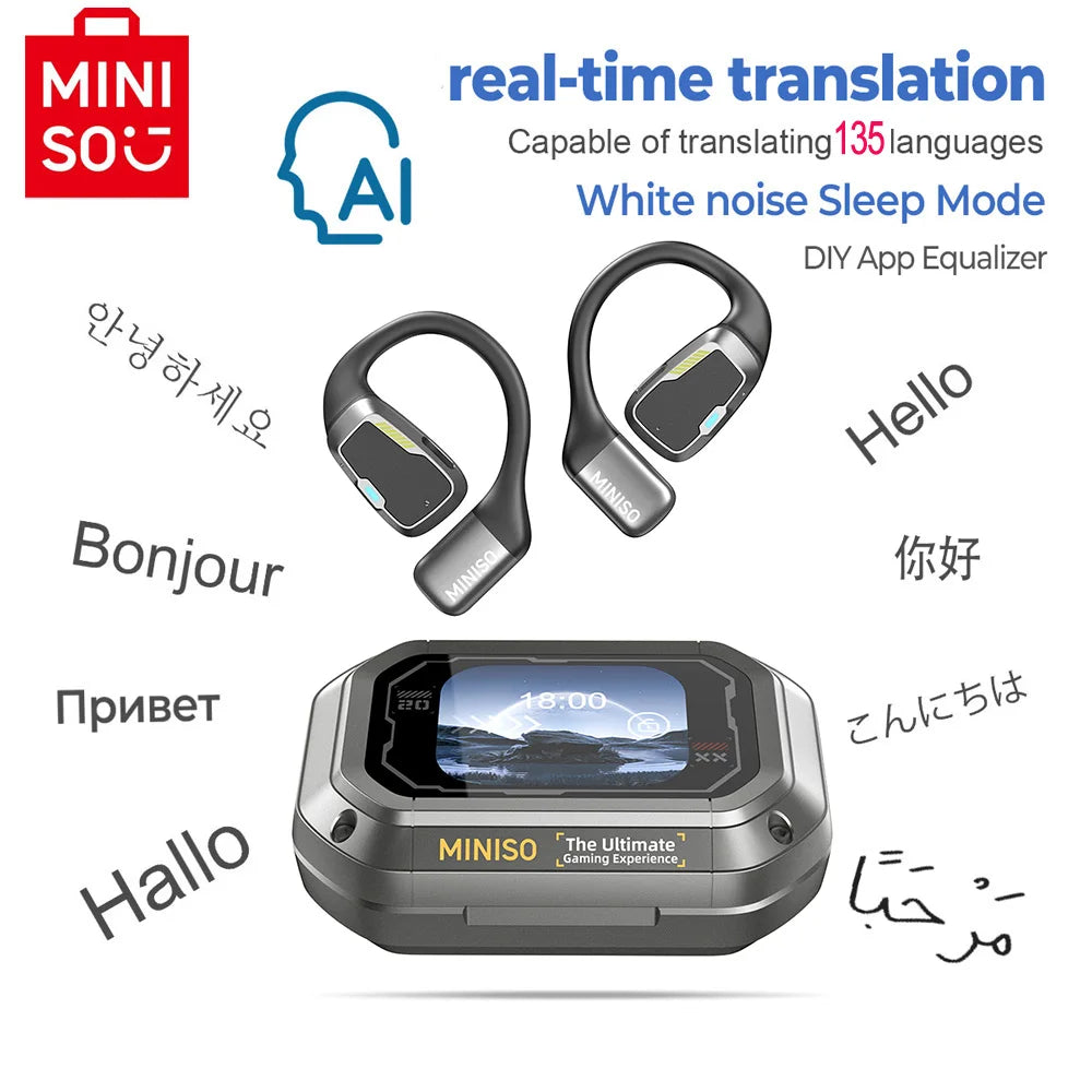 Écouteurs Confort Ouvert - Écran Intelligent & Traduction Multilingue