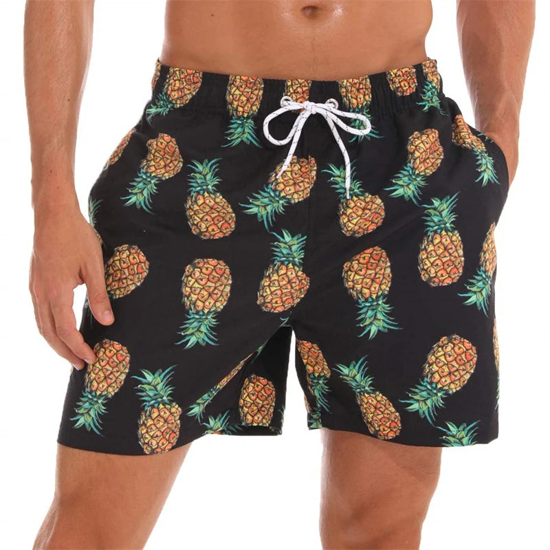 Short de Bain à Cordon et Différents Motifs