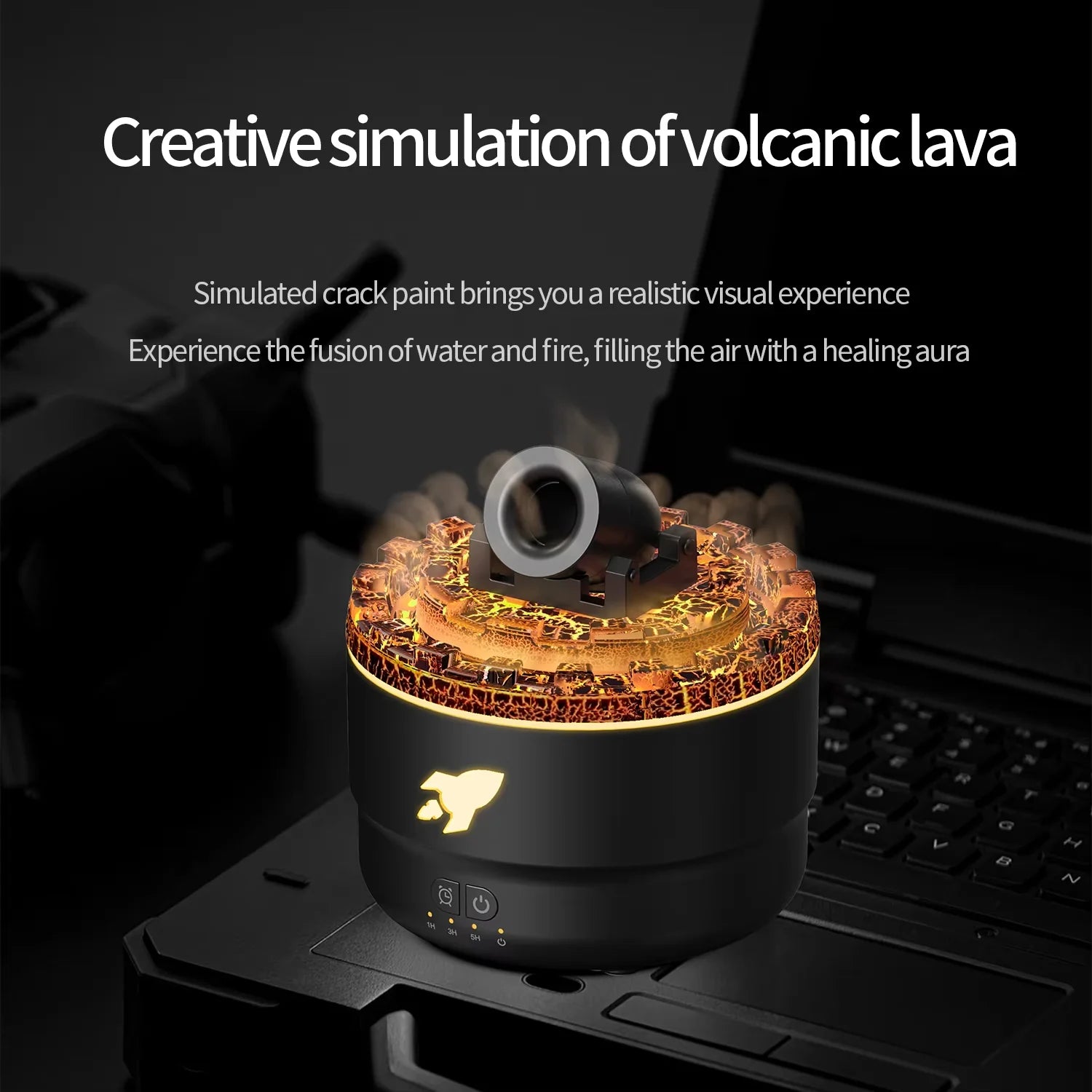 Humidificateur d'Aromathérapie Design Canon Volcanique