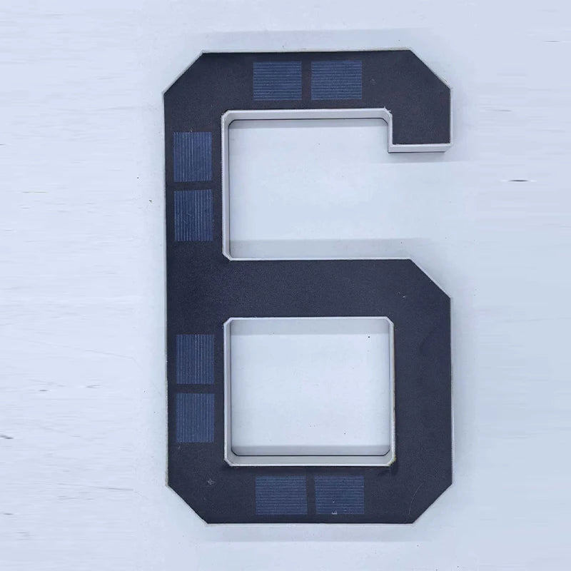 Plaque Numéro de Maison Solaire LED 12CM – Panneau d’Adresse Lumineux Étanche pour Extérieur