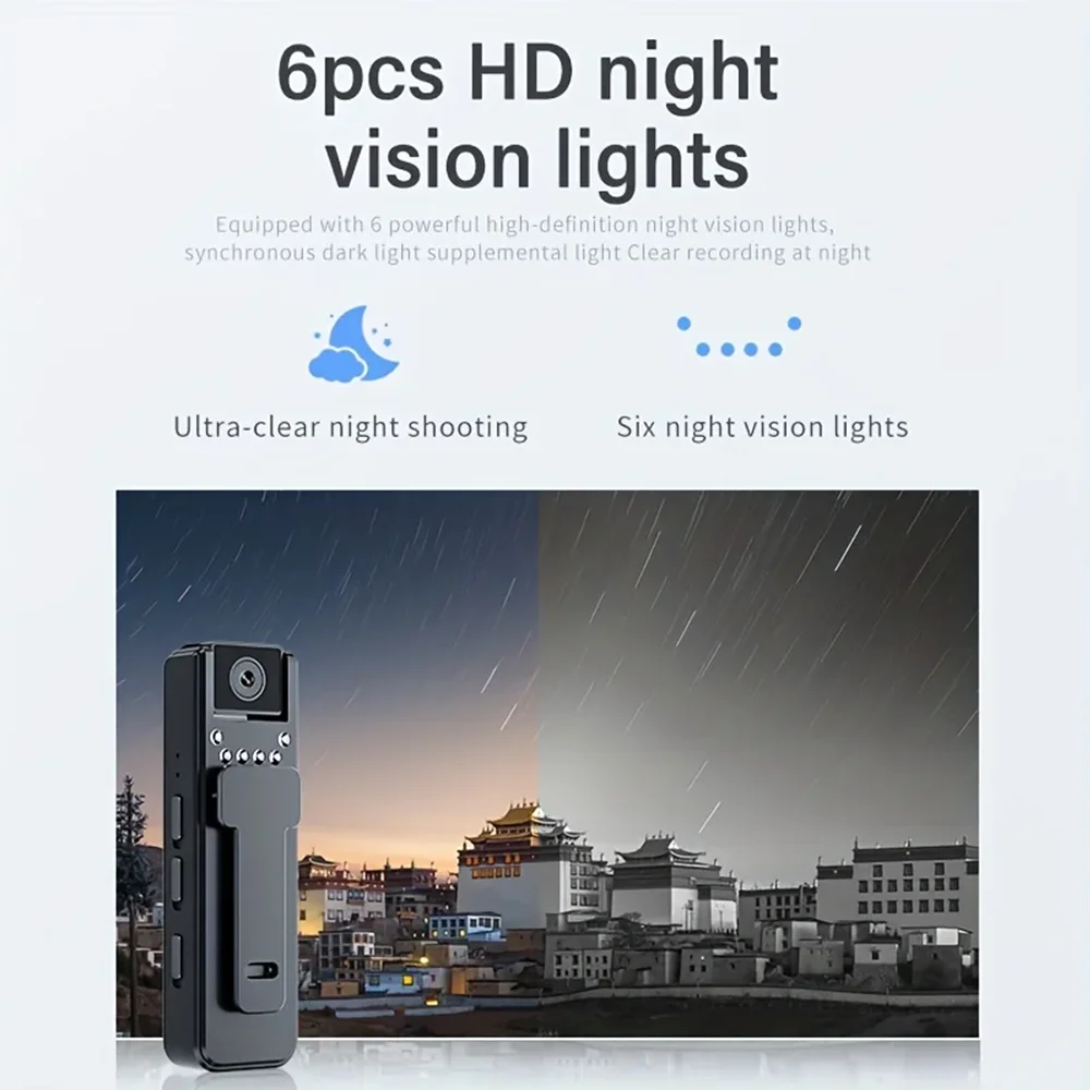 Mini Caméra 2 en 1 Dictaphone à Clip - Vision Nocturne HD