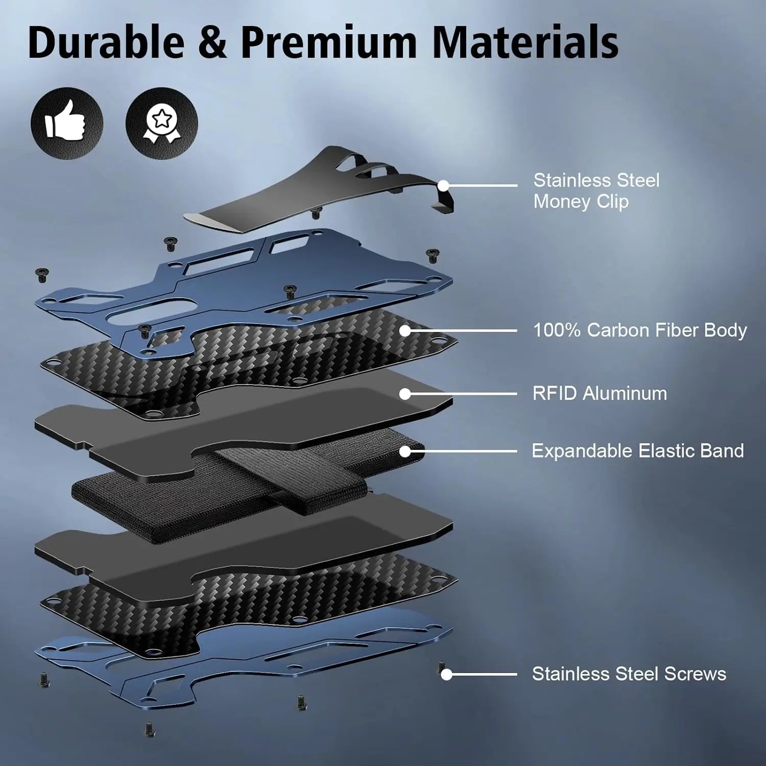 Porte-cartes ULTRA SLIM en aluminium léger - Anti-piratage