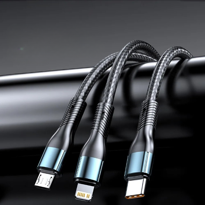 Lot de 2 Câble USB 3 en 1 charge rapide 120W