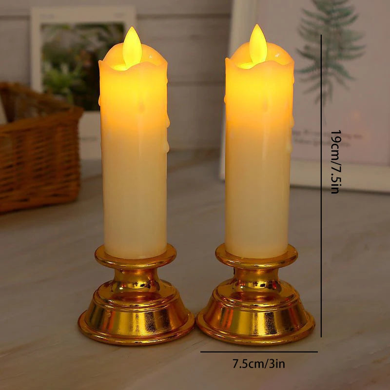 Lot de 2 Bougies Cierges Chandelier à LED