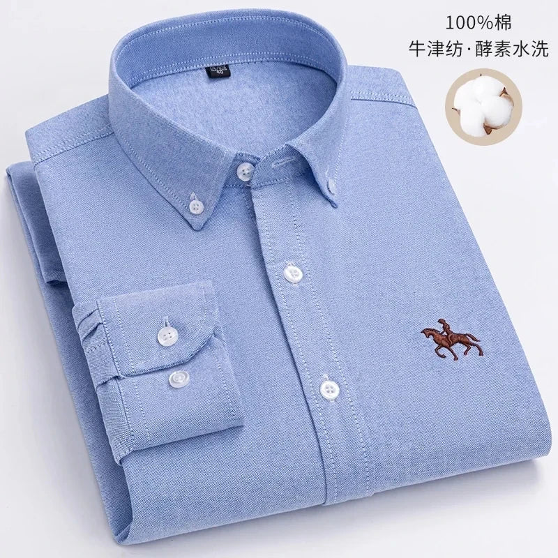 Chemise Homme Oxford Coton Rayé Classique