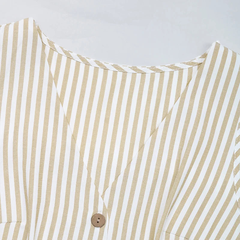 Combi-Short Rayé Élégant Été Bohème