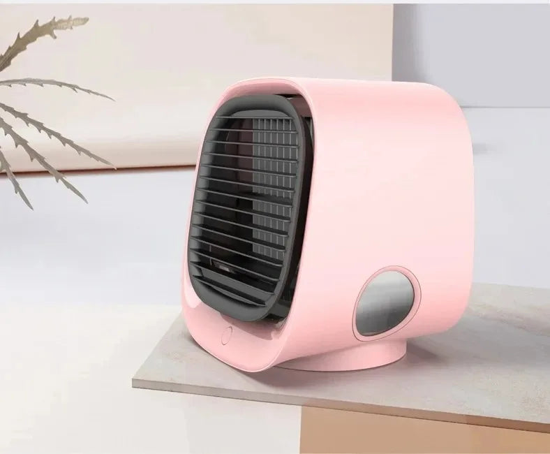 Rafraîchisseur d’Air Portable USB – Mini Climatiseur avec Brumisateur, Ventilateur de Bureau Rechargeable