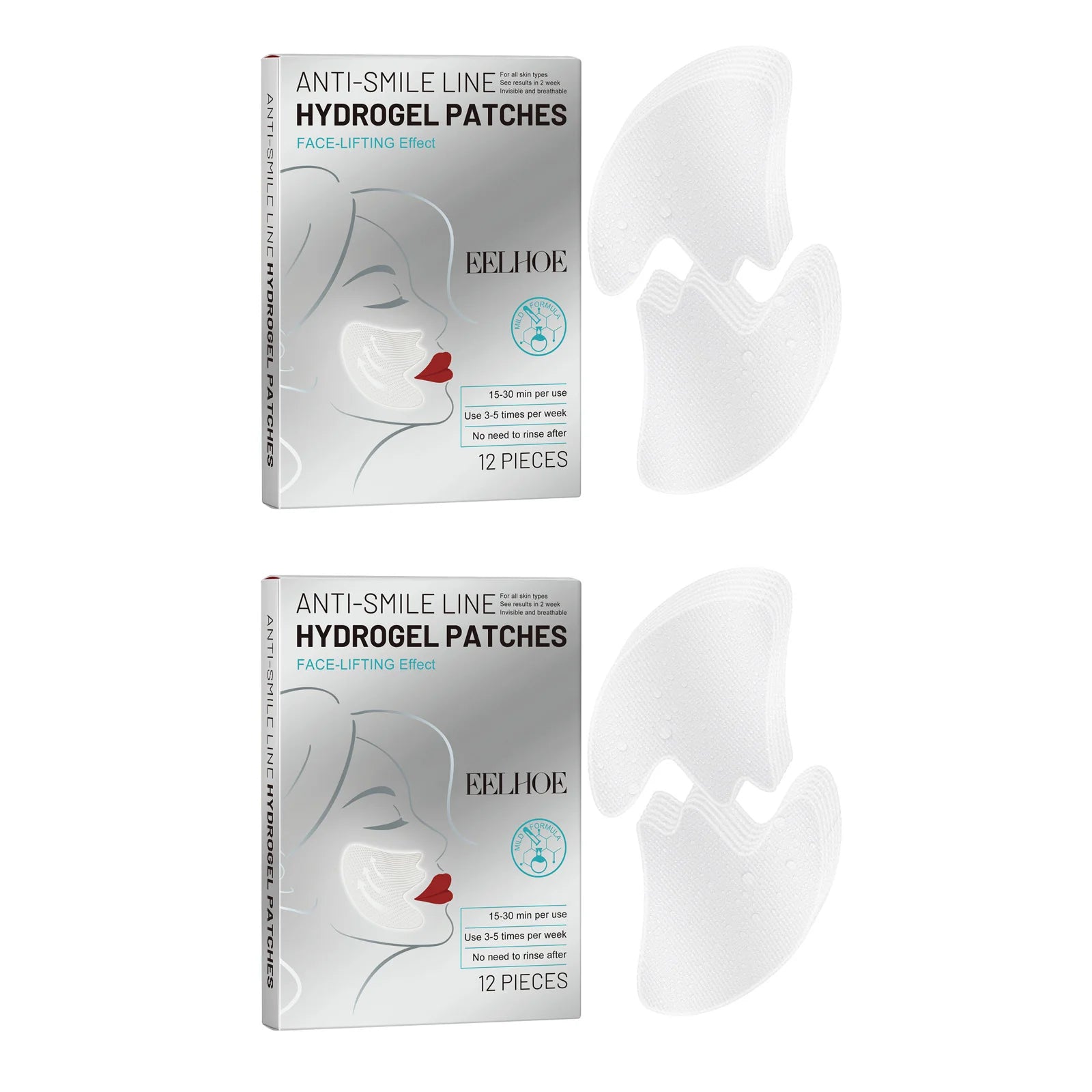 Lot de 24 Patchs HydroGel Anti-Rides du Sourire