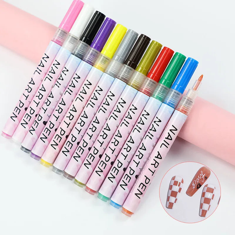 12x Stylos à Nail Art Colorés pour Manucure