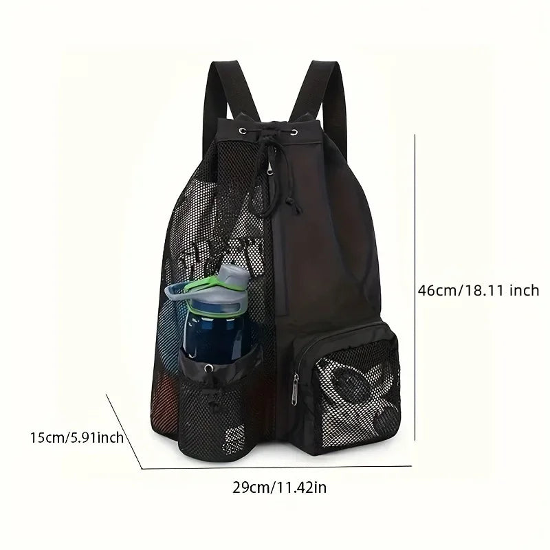 Sac à Dos de Sport Bi-Matière Maille avec Cordon de Serrage