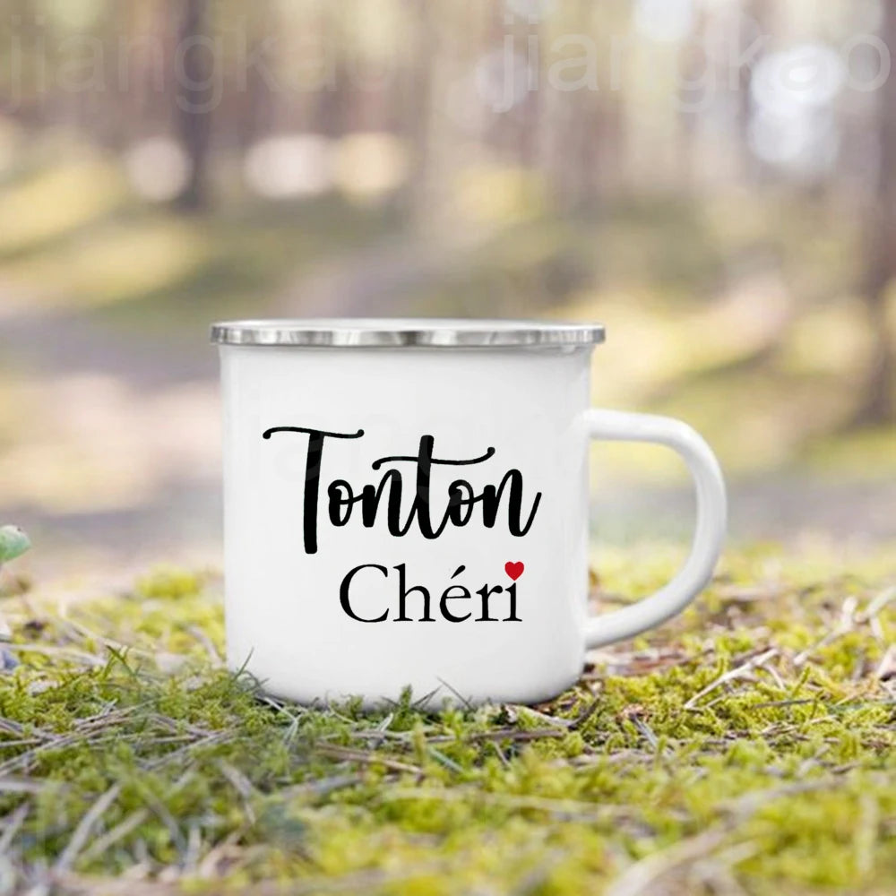 Tasse en Acier Émaillé Message Personnalisé - Idée Cadeau