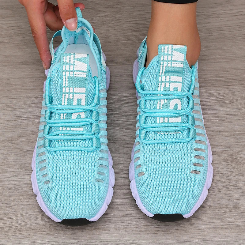 Chaussures de sport femme à plateforme respirantes — confort tendance pour marche et randonnée
