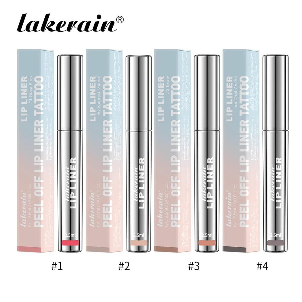 LIPSTICK TATTOO - 4x Rouge à lèvres Semi-Perment Peel-off