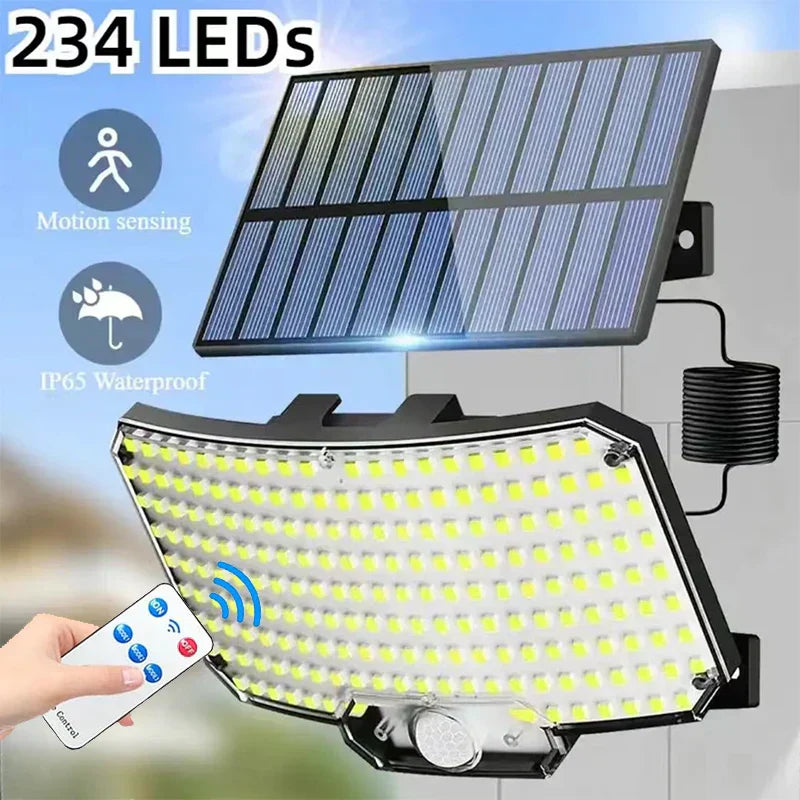 Projecteur LED Solaire Extérieur – 234 LEDs + Capteur