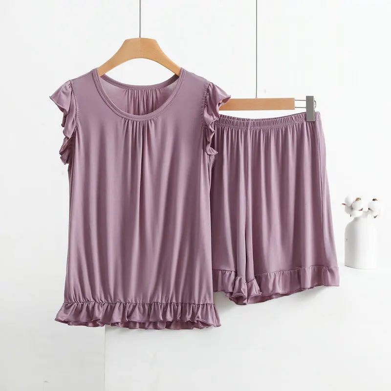 Pyjama en Modal à volants Femme - Printemps/ Été