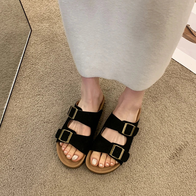 Mules confortables d'été 2 brides pour Femmes