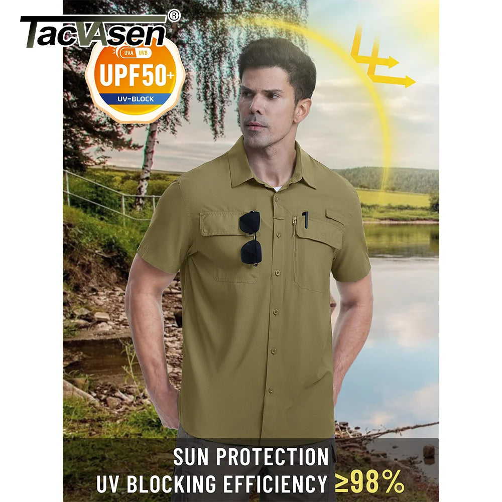 Chemise Cargo Homme Anti-UV à Séchage Rapide