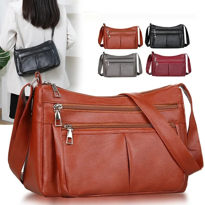 Sac bandoulière en Cuir PU multi-rangement