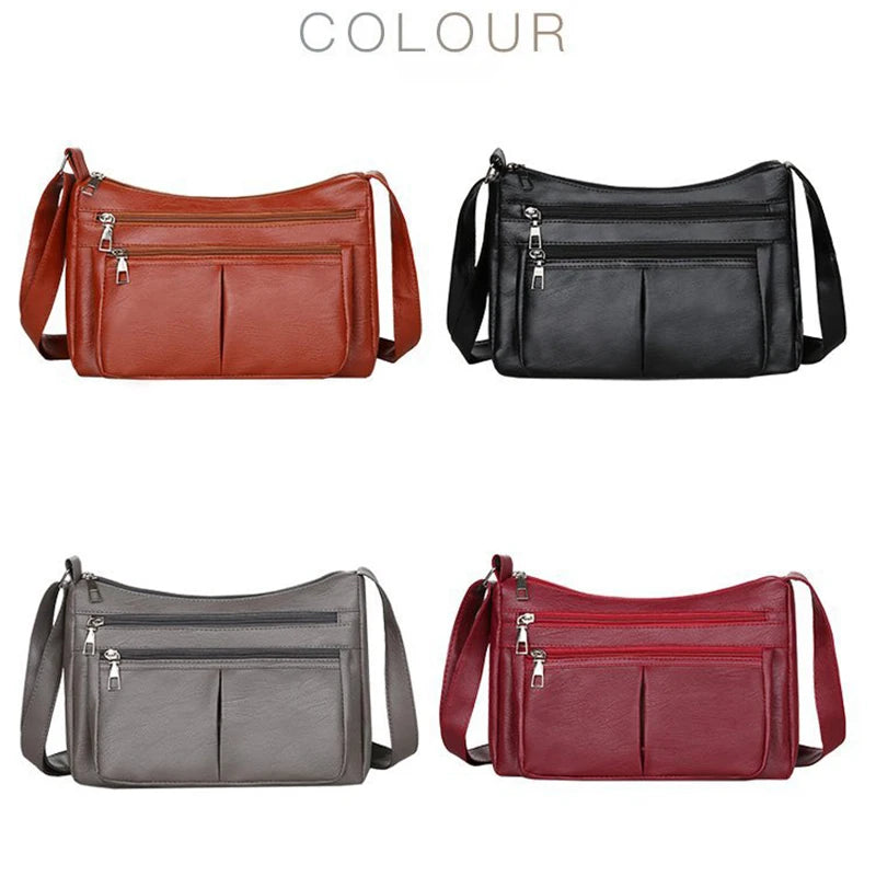 Sac bandoulière en Cuir PU multi-rangement