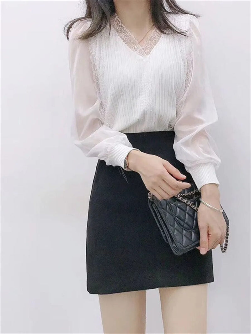 Top à dentelle et effet transparant